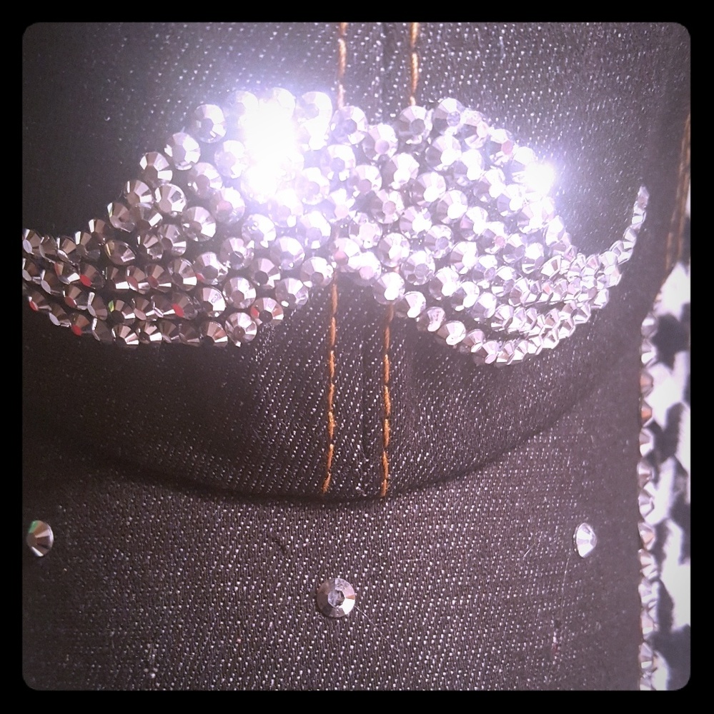 Be dazzled moustache ladies base ball hat